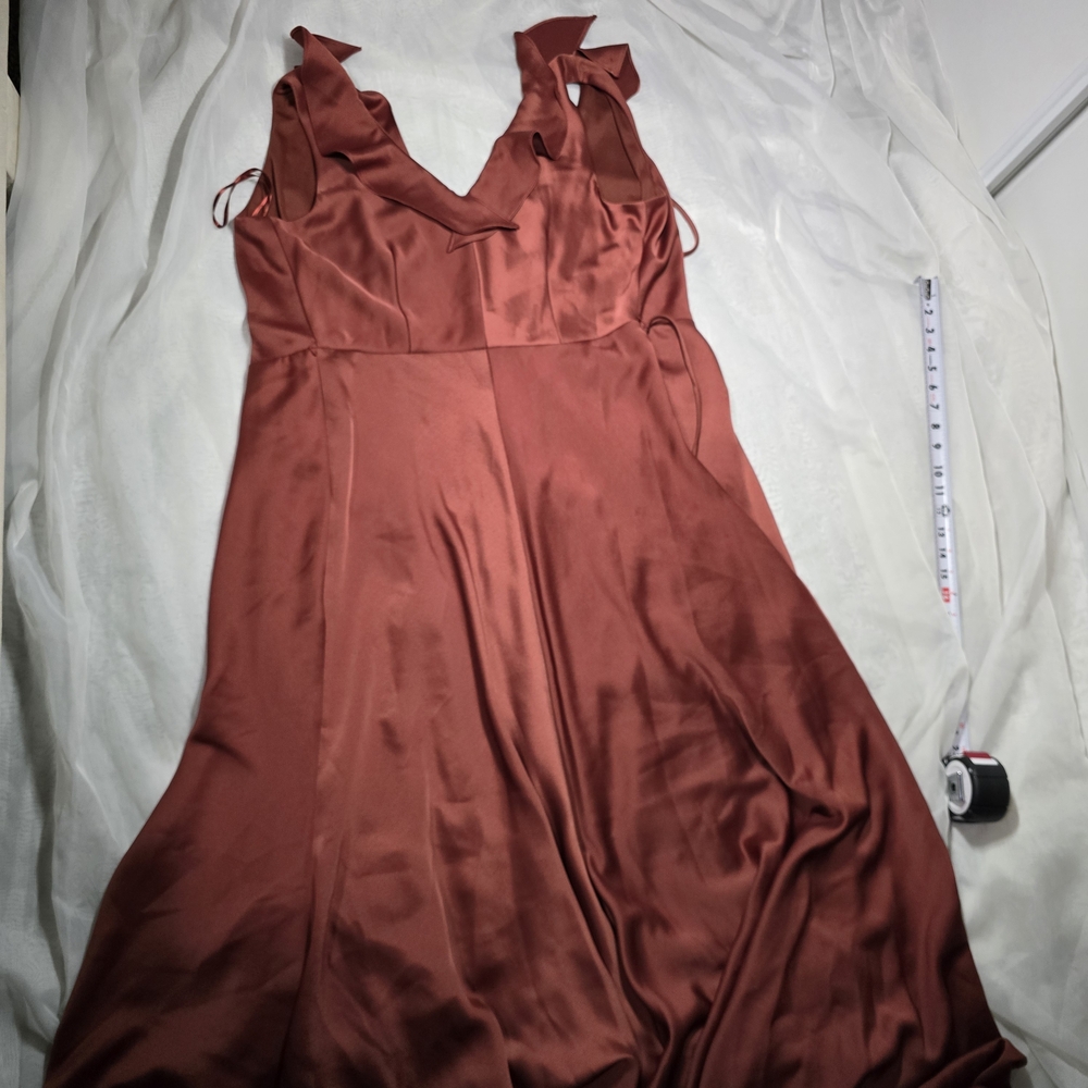 BHLDN Rust Satin Gown